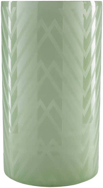 Flynn Green Chevron Glass Decorative Accent