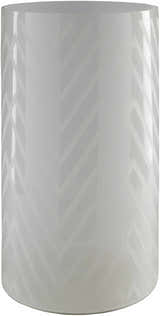 Ballajura White Chevron Pattern Glasas Stool - Clearance
