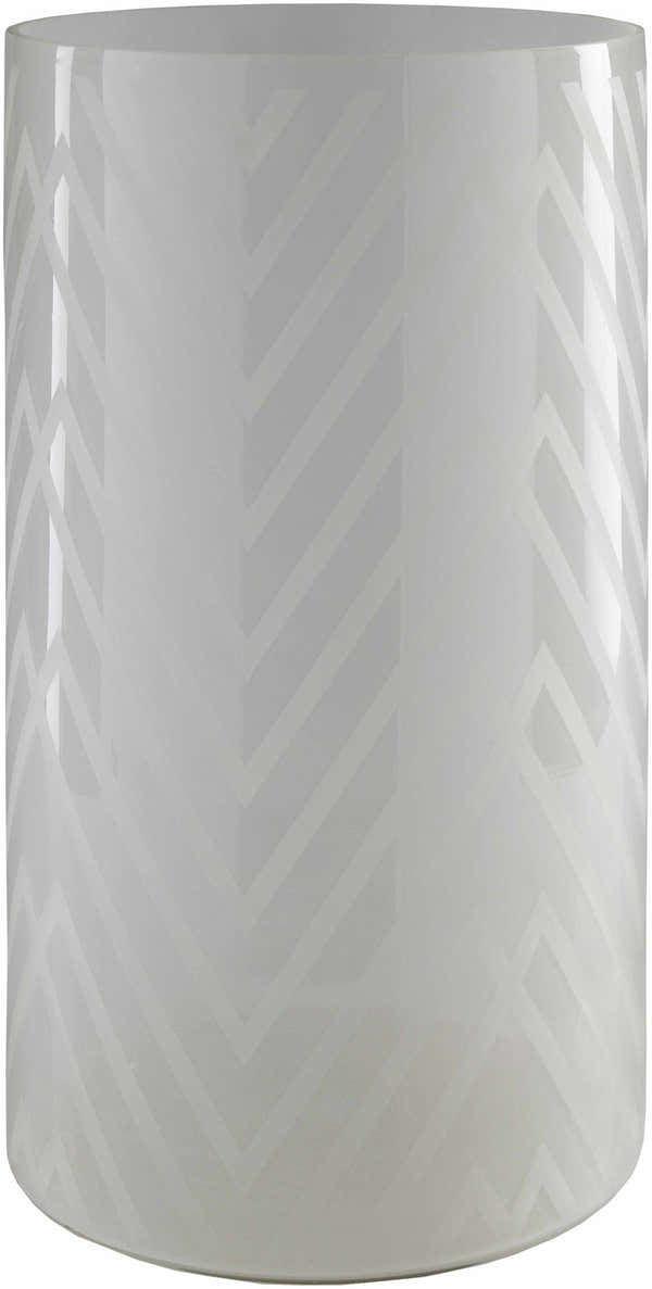 Ballajura White Chevron Pattern Glasas Stool - Clearance