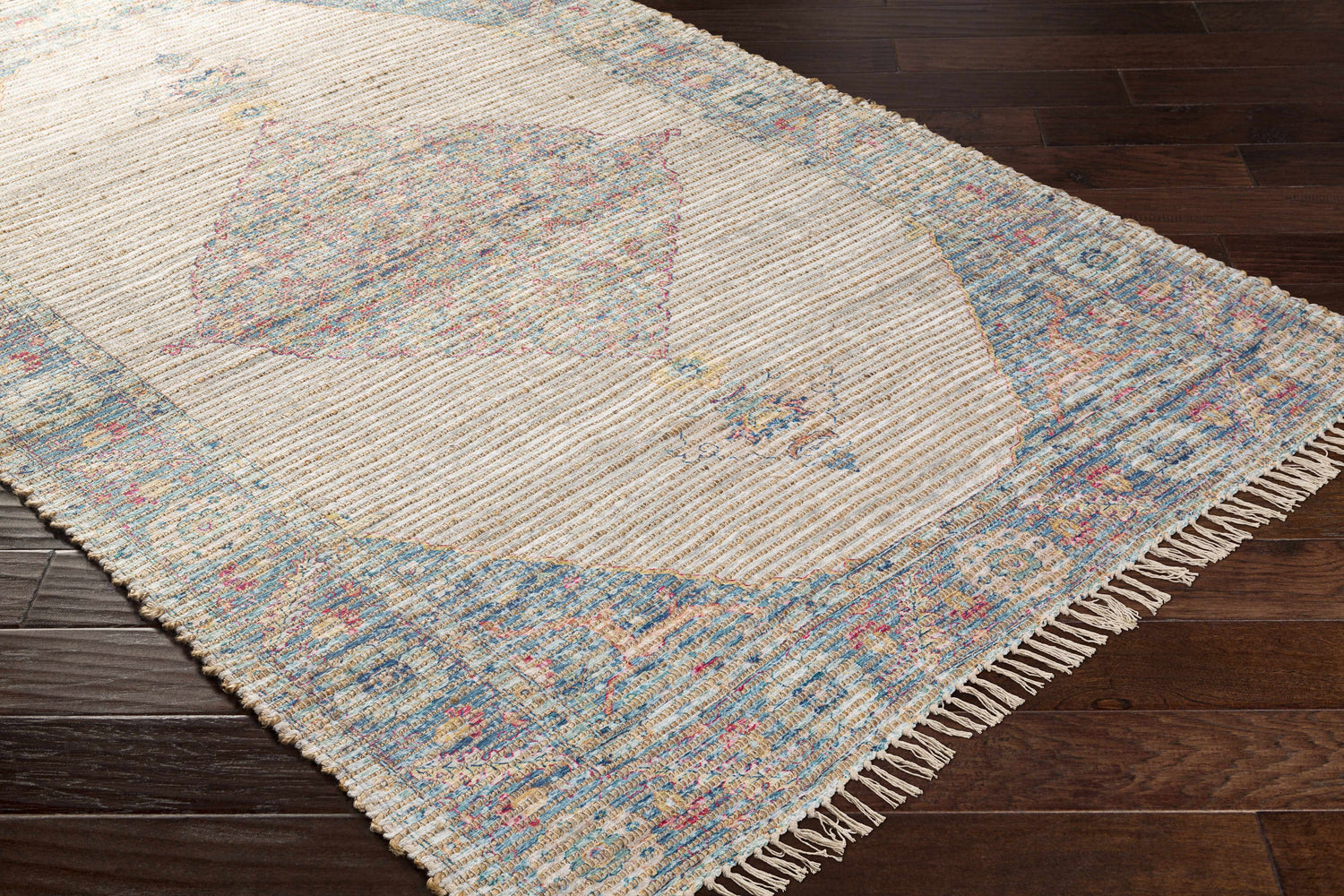 Macon Off-White Medallion Jute Rug - Clearance