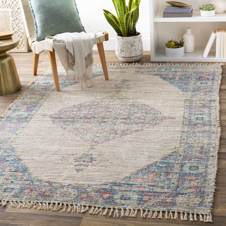 Macon Off-White Medallion Jute Rug - Clearance