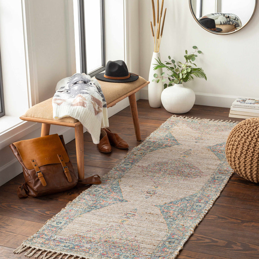 Macon Off-White Medallion Jute Rug - Clearance