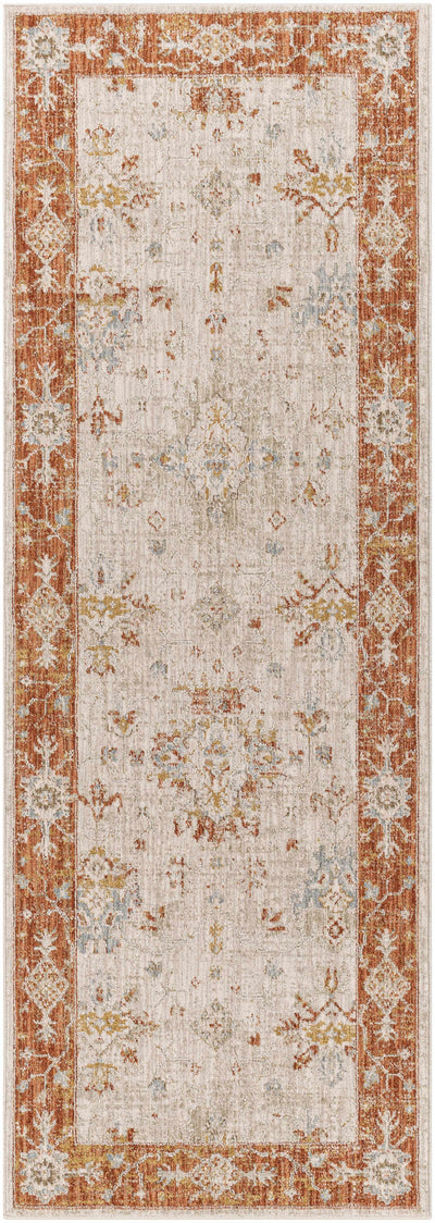 Tsawsen Rust Bordered Oushak Rug