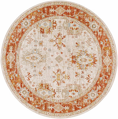 Tsawsen Rust Bordered Oushak Rug