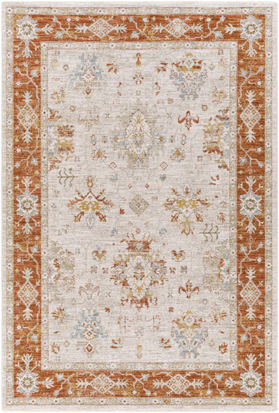 Tsawsen Rust Bordered Oushak Rug