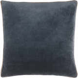 Noctra Midnight Blue Vertical Pleated Texture Modern Cotton Accent Pillow