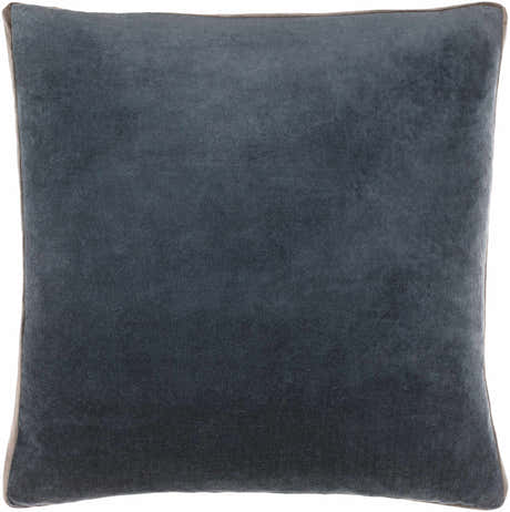 Noctra Midnight Blue Vertical Pleated Texture Modern Cotton Accent Pillow