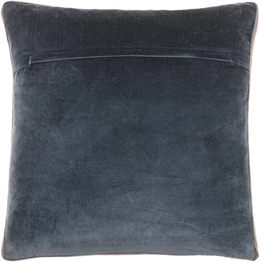 Noctra Midnight Blue Vertical Pleated Texture Modern Cotton Accent Pillow