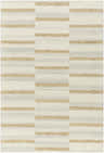 Close-up of the Toren Broken-Striped Area Rug. Hand-tufted wool rug with ash, pearl, and prairie dust stripes. Design-Rectangle-576