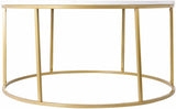 Taminango White Marble Gold Frame Coffee Table