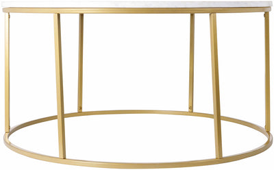 Taminango White Marble Gold Frame Coffee Table