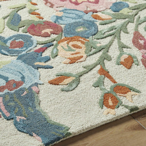 Tuyet Floral Wool Area Rug