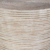 Tubigan Rustic Ribbed Hourglass End Table