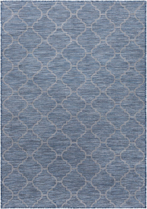 Unique Outdoor Trellis Area Rug, Navy Blue - Clearance