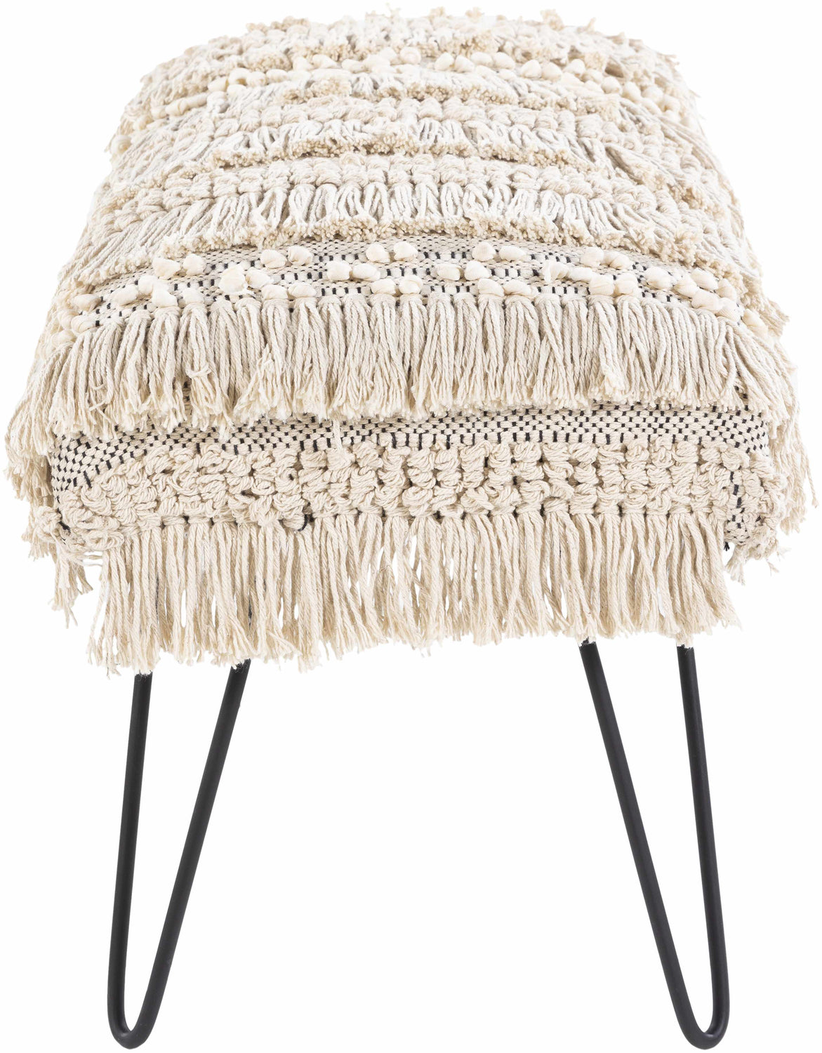 Tugbong Boho Fringe Knit Bench - Clearance