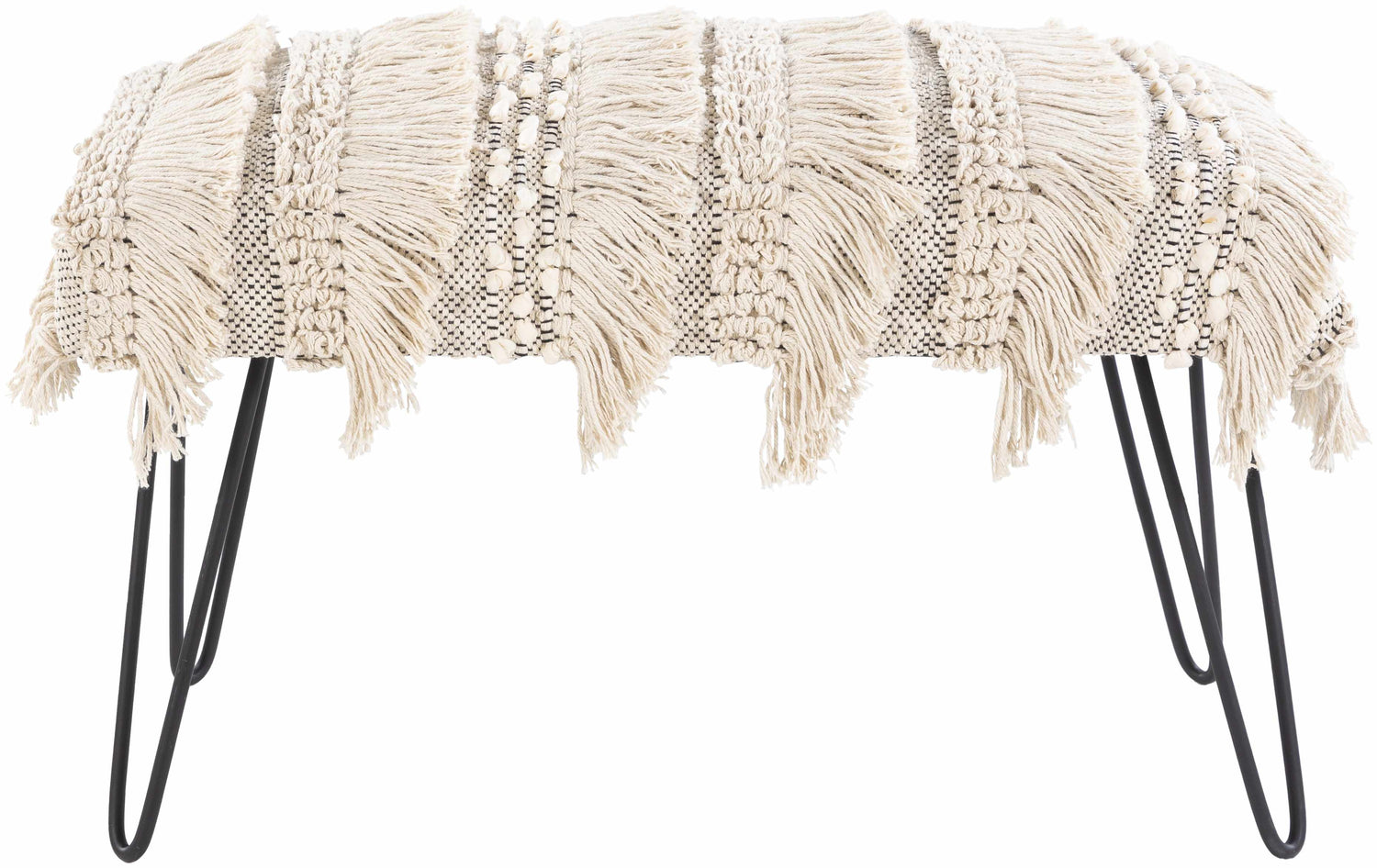 Tugbong Boho Fringe Knit Bench - Clearance
