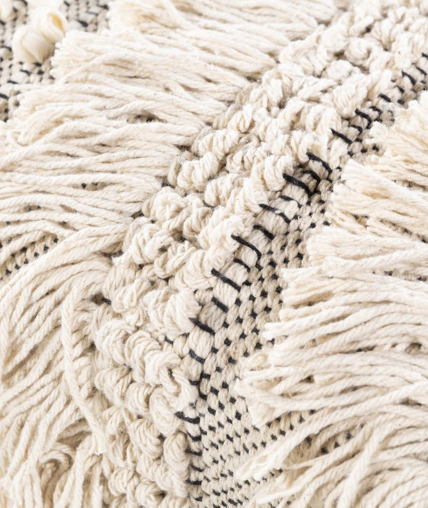 Tugbong Boho Fringe Knit Bench - Clearance