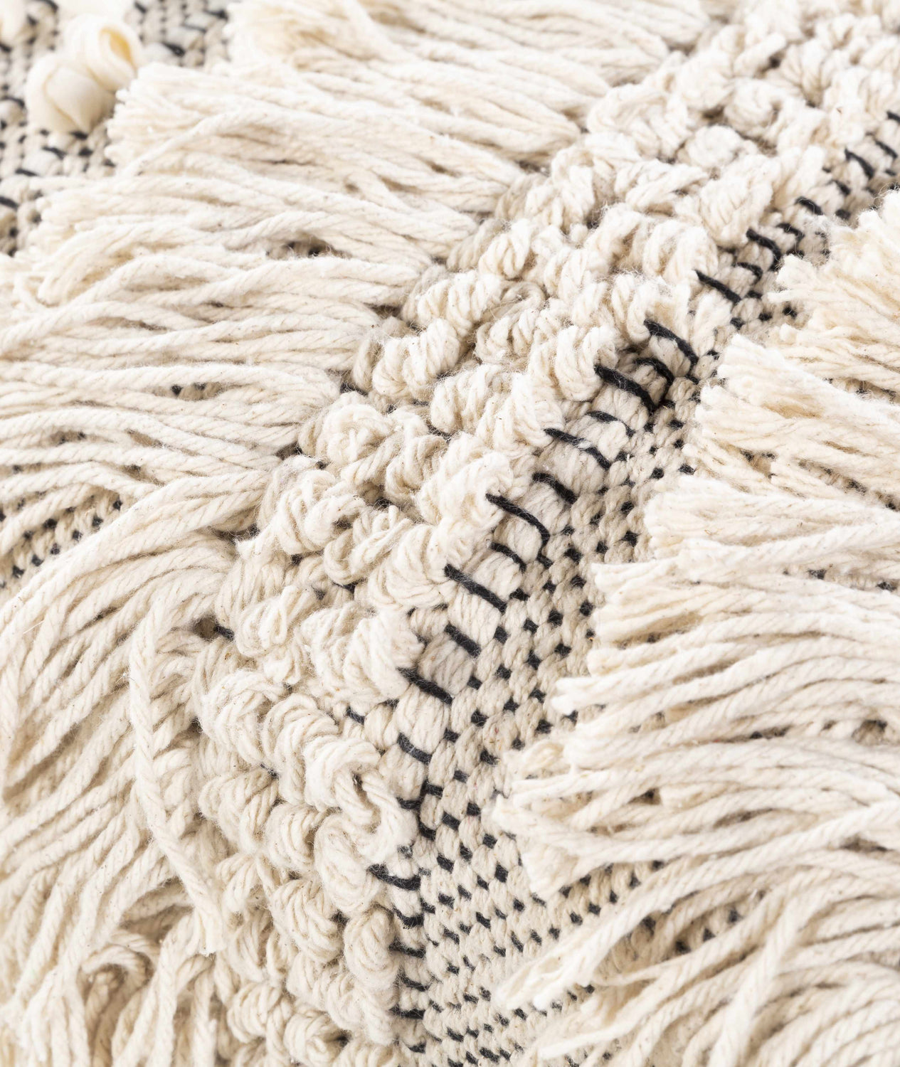 Tugbong Boho Fringe Knit Bench - Clearance