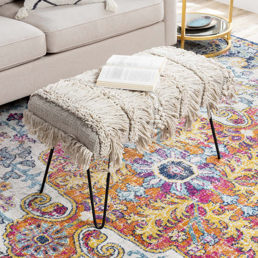 Tugbong Boho Fringe Knit Bench - Clearance