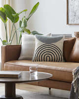 Gravel Slate Gray and Ivory Pebble Texture Modern Wool Accent Pillow - Clearance