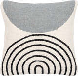 Gravel Slate Gray and Ivory Pebble Texture Modern Wool Accent Pillow - Clearance