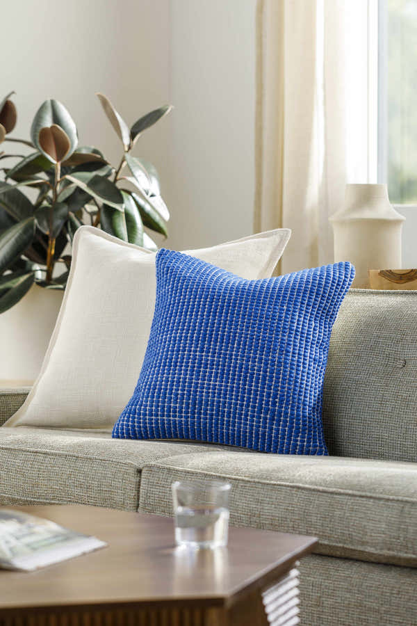 Trory Cobalt Blue Throw Pillow - Clearance