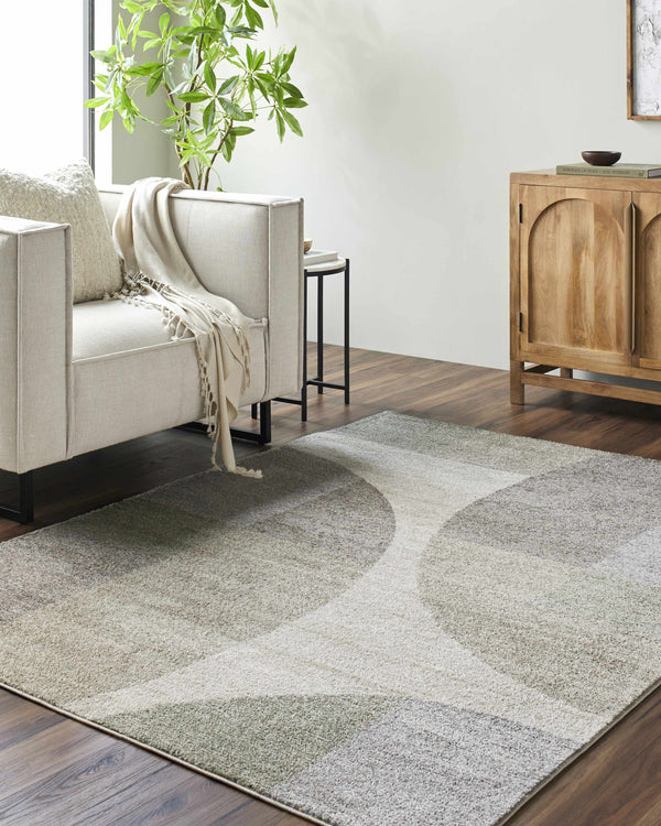 Trini Taupe Geometric Area Rug