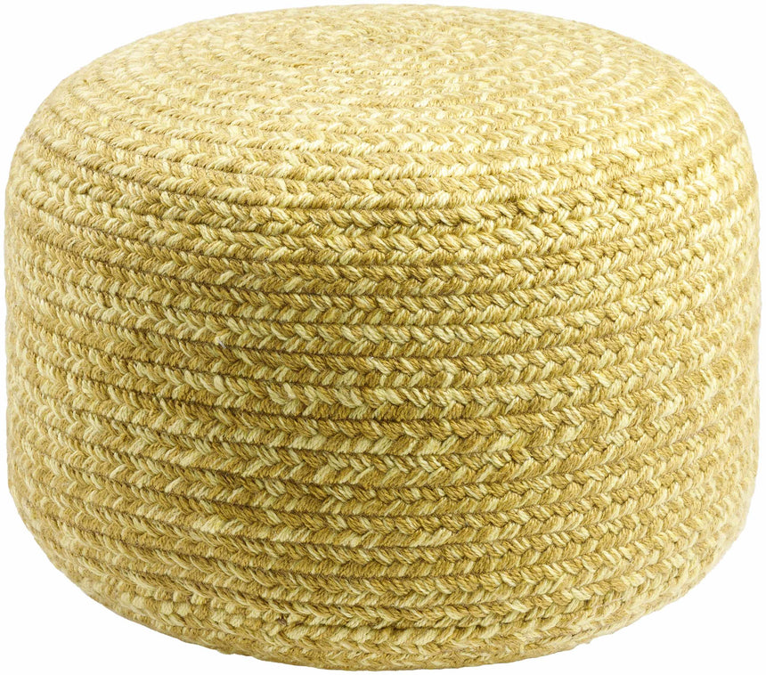 Tonanitla Natural Fiber Yellow Knitted Pouf
