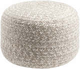 Tonanitla Natural Fiber Light Gray Knitted Outdoor Pouf