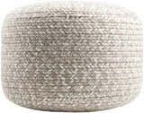 Tonanitla Natural Fiber Light Gray Knitted Outdoor Pouf