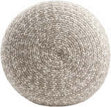 Tonanitla Natural Fiber Light Gray Knitted Outdoor Pouf