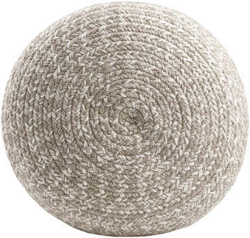 Tonanitla Natural Fiber Light Gray Knitted Pouf