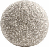 Tonanitla Natural Fiber Light Gray Knitted Pouf