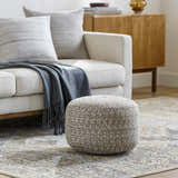 Tonanitla Natural Fiber Light Gray Knitted Outdoor Pouf