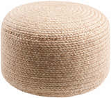 Tonanitla Natural Fiber Dusty Pink Knitted Outdoor Pouf