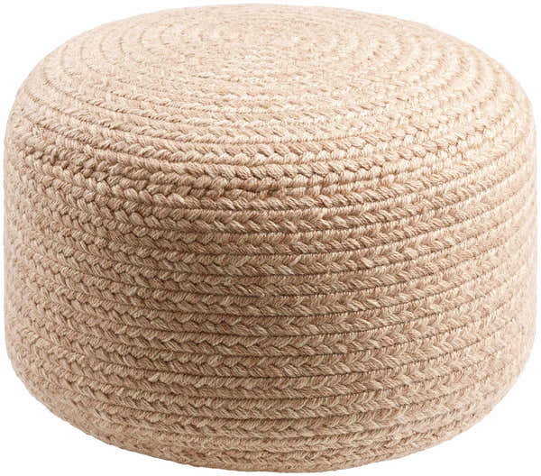 Tonanitla Natural Fiber Dusty Pink Knitted Outdoor Pouf