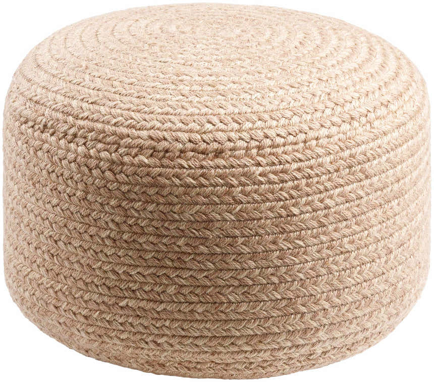 Tonanitla Natural Fiber Dusty Pink Knitted Outdoor Pouf