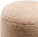 Tonanitla Natural Fiber Dusty Pink Knitted Outdoor Pouf