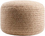 Tonanitla Natural Fiber Dusty Pink Knitted Outdoor Pouf