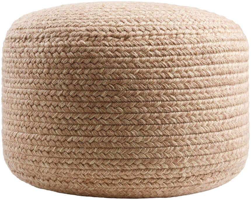 Tonanitla Natural Fiber Dusty Pink Knitted Outdoor Pouf