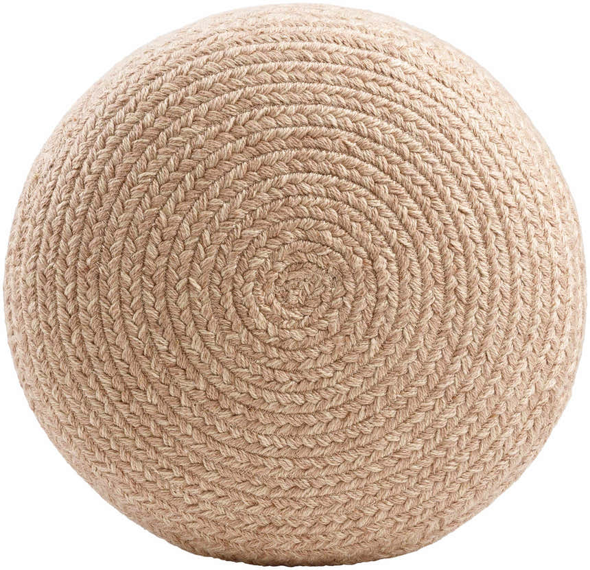 Tonanitla Natural Fiber Dusty Pink Knitted Outdoor Pouf
