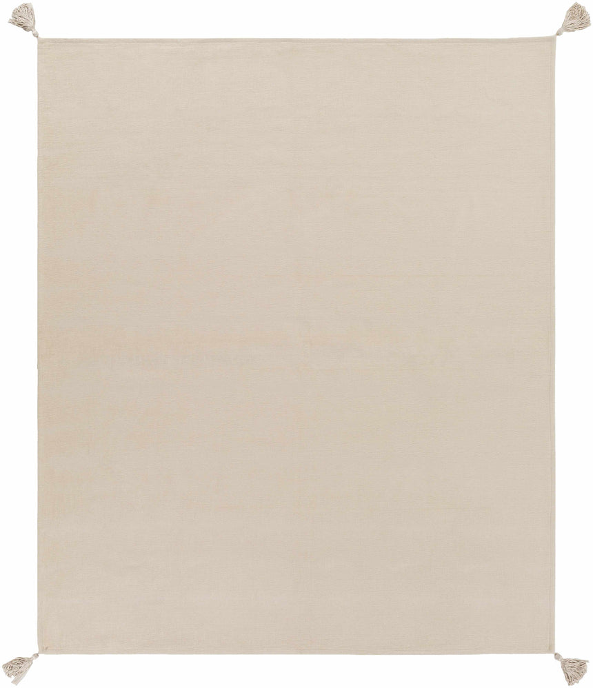 Beige Cotton Throw Blanket