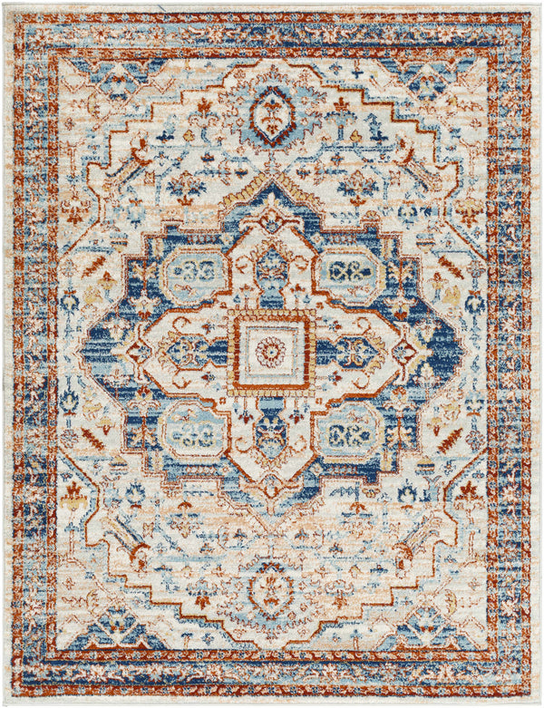 Waterhouse Blue & Cream Washable Rug - Clearance