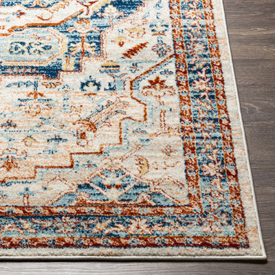 Waterhouse Blue & Cream Washable Rug - Clearance