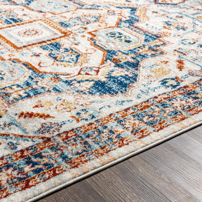 Waterhouse Blue & Cream Washable Rug - Clearance