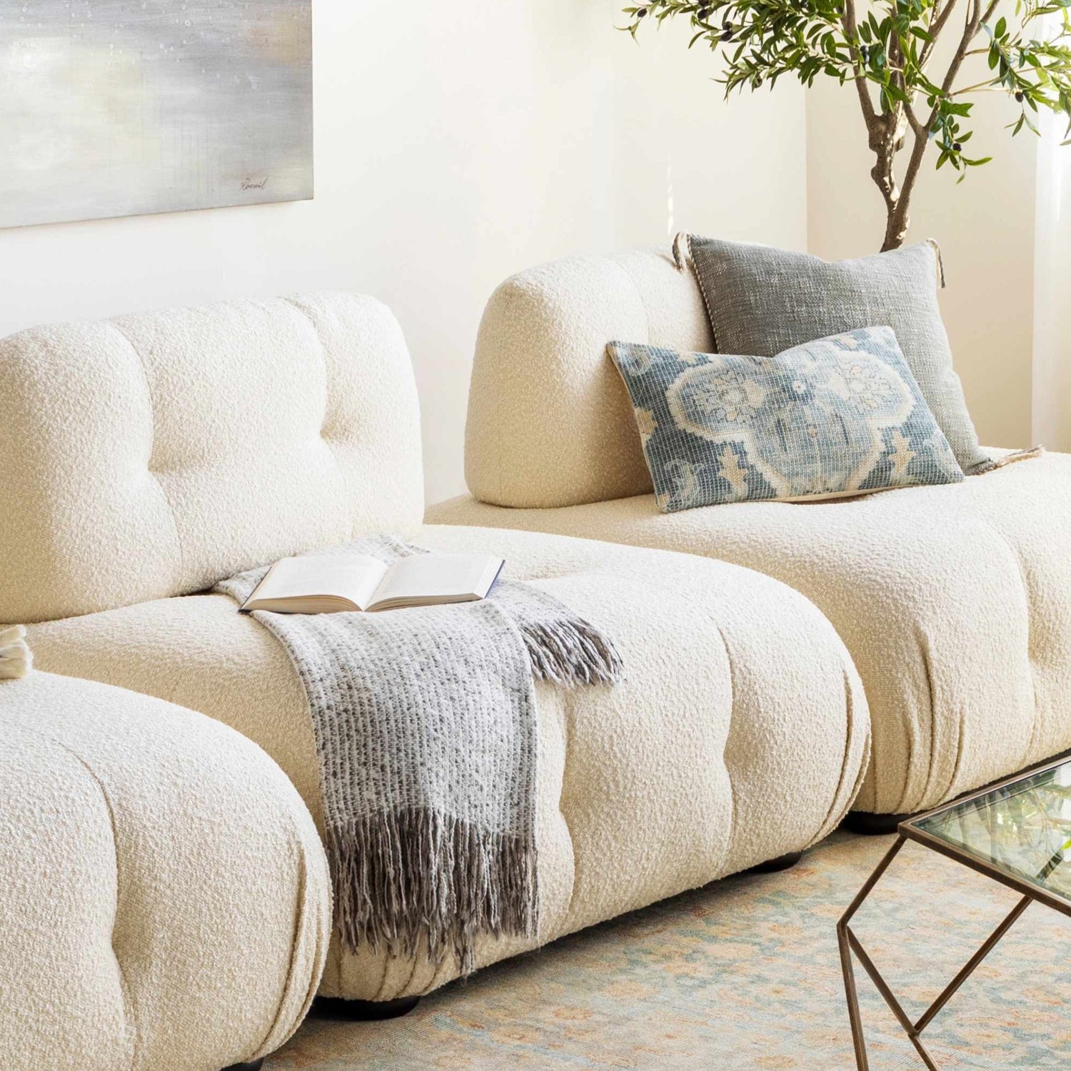 White Gray Soft Throw Blanket