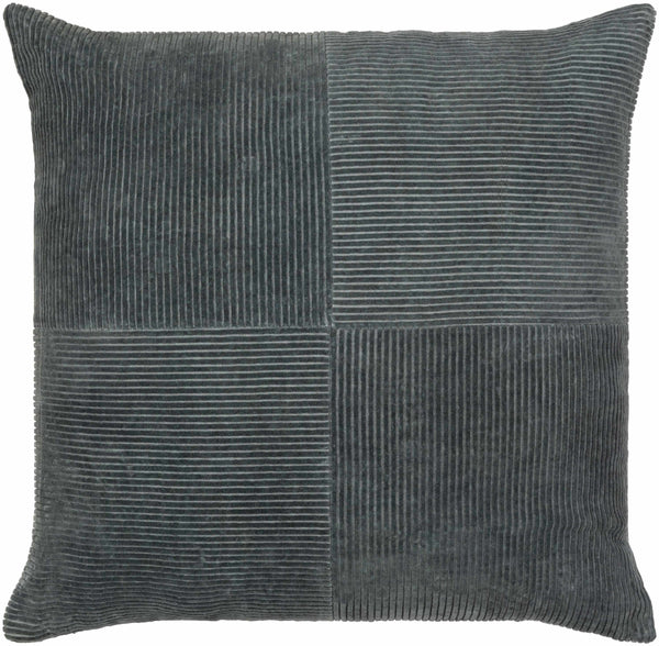 Umar Charcoal Corduroy Accent Pillow