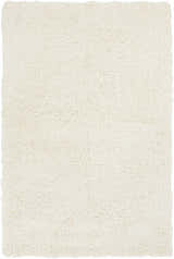 Close-up of the cream Umpire Area Rug. This hand woven shag rug has a soft, textured pile. Design-Rectangle-576
