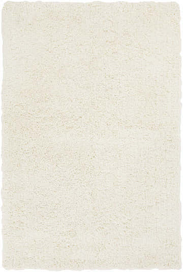 Close-up of the cream Umpire Area Rug. This hand woven shag rug has a soft, textured pile. Design-Rectangle-576