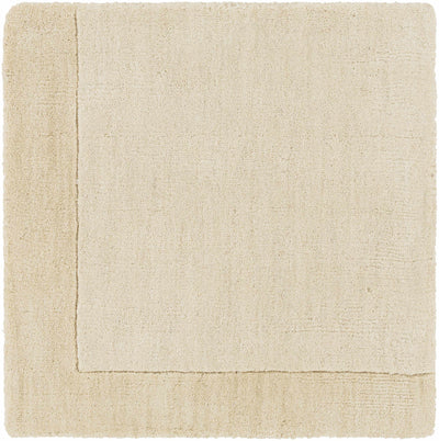 Bordered Solid Wheat Cream Wool Rug